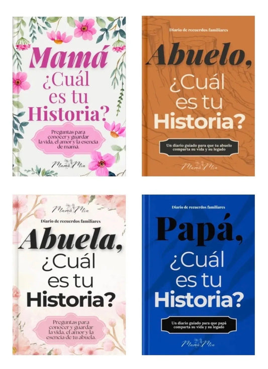 PACK MAMÁ + PAPÁ + ABUELA + ABUELO ¿ CUÁL ES TU HISTORIA ?